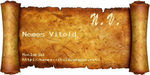 Nemes Vitold névjegykártya